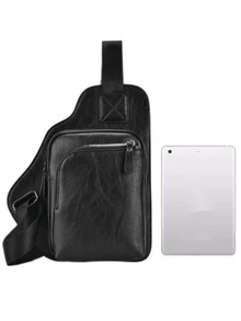 Mini Sling Bag PU Minimalist - Black - View 4
