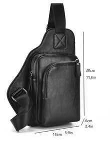 Mini Sling Bag PU Minimalist - Black - View 5