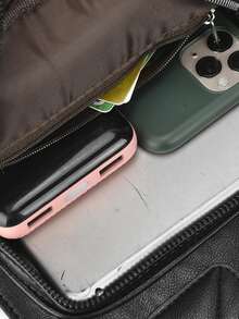 Mini Sling Bag PU Minimalist - Black - View 8