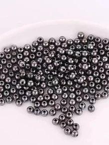 Yiwu Qiyou Accessories Co., LTD 1 gói 13g Retro DIY Bộ hạt acrylic tráng kim loại (vàng, bạc, súng, đen, trắng K, vàng đồng), hình tròn, kích thước 3-12mm cho vòng tay, vòng cổ, chế tạo dây chuyền điện thoại di động - Màu Đen Súng - Xem 2