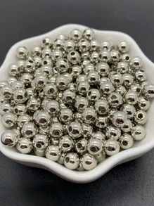 Yiwu Qiyou Accessories Co., LTD 1入組 13 克復古風格 Diy 珠寶製作圓珠套裝，帶金/銀/青銅色/白色 K/kc 鍍金，範圍從 3 毫米到 12 毫米，適用於手鍊、項鍊、手機帶 - 銀色 - 查看 2