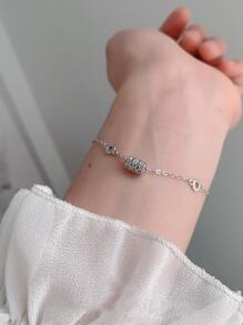 立方氧化鋯銀手鍊,婚禮訂婚新娘珠寶飾品 - 彩色 - 查看 2