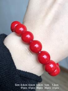 1 hebra Accesorio de joya DIY cuenta - Verde Oscuro - Ver 2