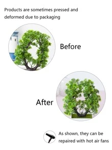 1入組人造盆栽簡約塑膠人造迷你植物小鍋適用於室內和室外 - 綠色 - 查看 5