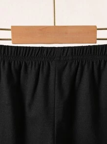 SHEIN 小男童老虎印花T恤和短褲 - 彩色 - 查看 5