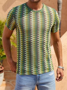 Manfinity Men Chevron Print Tee