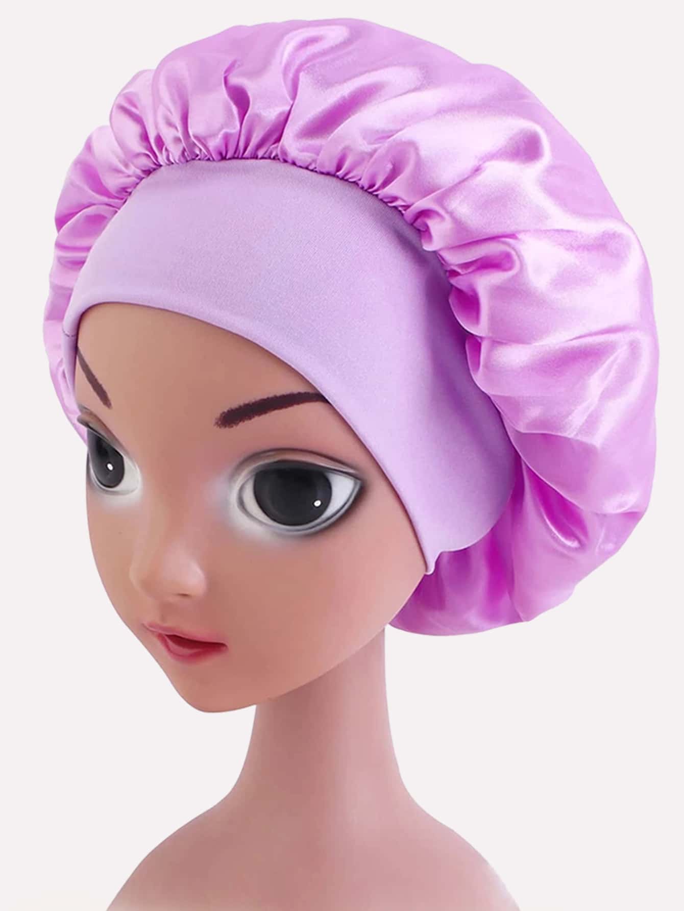 1入組小女童素色休閒髮帽 - 淡紫色 - 查看 1