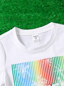 Toddler Boys Striped & Letter Graphic Tee - White - View 3