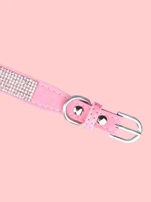 1pc Rhinestone Decor Pet Collar - Pink - View 3