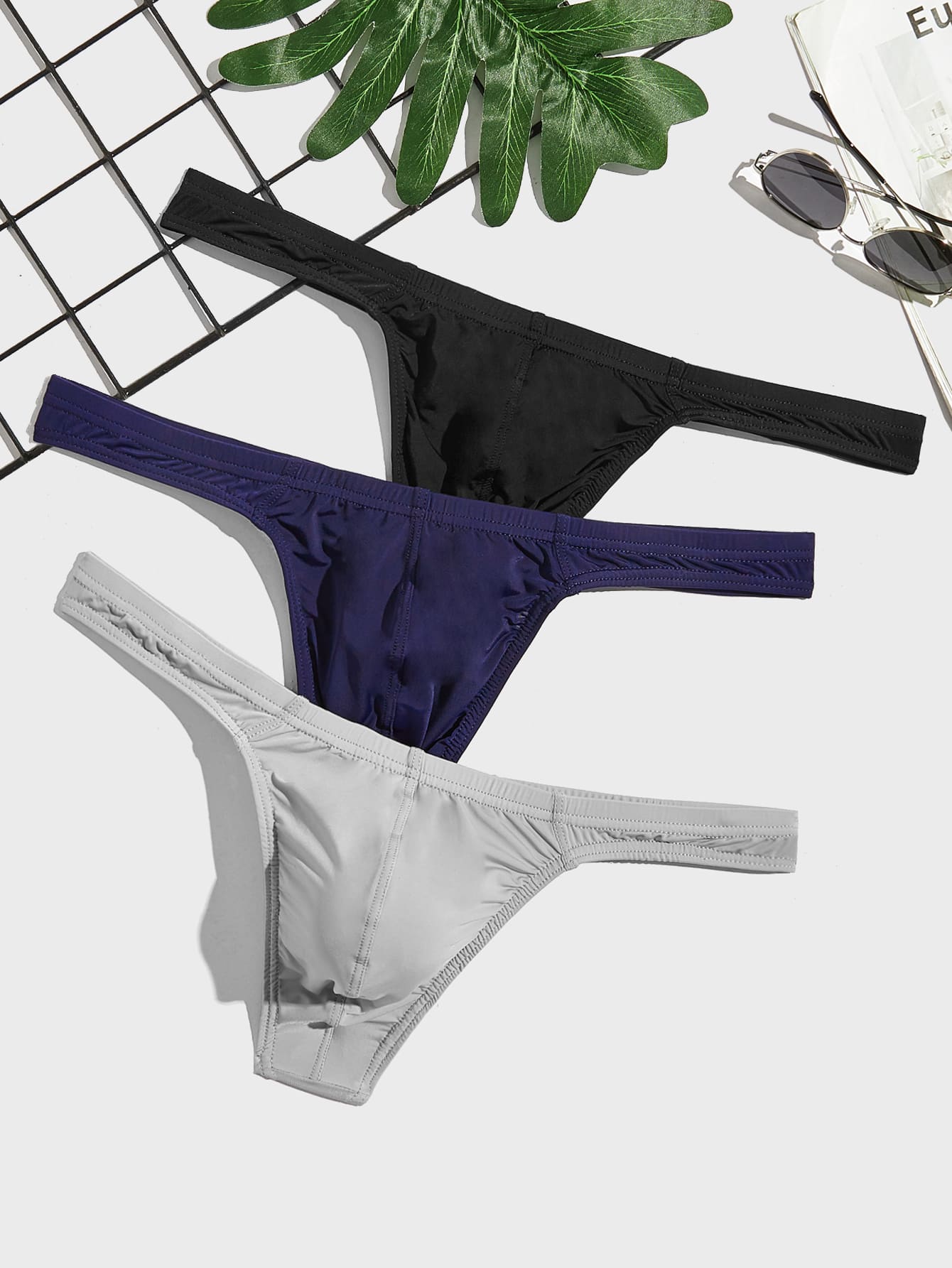 DrisQ Hombre 3 piezas Tanga sólido Ropa interior sexy