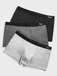 Extended Sizes Hombres 3 piezas Calzoncillos boxer con cinta en contraste - Multicolor - Ver 3