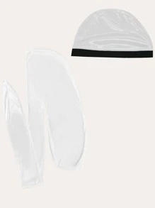 1入組男士純色海盜帽+1入組男士西瓜帽，休閒款 - 白色 - 查看 2