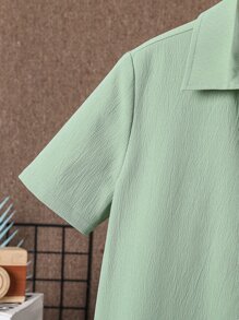 Boys Pocket Patched Shirt & Shorts With Tee - Multicolor - View 4