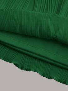 SHEIN ICON Bộ đồ hai mảnh nữ Lộ Lưng Cắt ra xoắn lại Tách cao màu trơn Gợi cảm - màu xanh lá - Xem 3