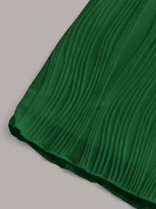 SHEIN ICON Bộ đồ hai mảnh nữ Lộ Lưng Cắt ra xoắn lại Tách cao màu trơn Gợi cảm - màu xanh lá - Xem 4