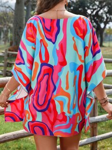 SHEIN Clasi Áo sơ mi Plus Size Nút phía trước Tất cả trên in Giải trí - Nhiều màu - Xem 2