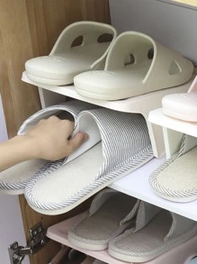 2pcs/set Plastic Shoe Storage Rack, Modern Random Color Shoe Shelf Organizer And Storage For Floor - Multicolor - View 5