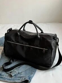 Túi du lịch màu trơn - màu đen - Xem 5