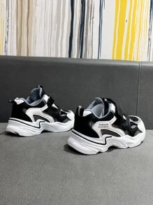 女孩字母圖案系帶設計運動戶外老爹鞋