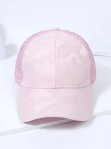 1入組女士迷彩印花透氣休閒網眼棒球帽 - 粉色 - 查看 3