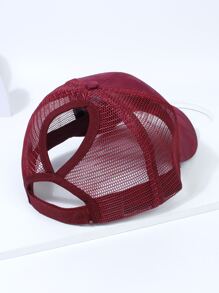 1pc Women Camo Print Casual Trucker Hat - Burgundy - View 4