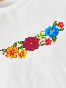 SHEIN Baby Girl Floral Print Tee & Shorts - Multicolor - View 4