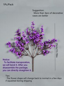 MEHELANY 8支紫色仿真满天星花，丝绸花束，适合婚礼新娘派对家居DIY花艺装饰
