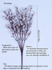 MEHELANY 8支白色人造满天星，18.11英寸仿真满天星花束，适用于家居室内装饰、春夏派对装饰、户外花园、室内壁炉、门廊装饰、婚礼、派对DIY花艺装饰、礼物、母亲节/DIY花环/婚礼背景装饰 - 白色 - 查看 6