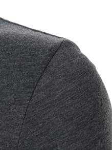 Manfinity Homme Men Patch Detail Contrast Trim Polo Shirt - Dark Grey - View 7