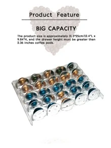 1pc PMMA Coffee Capsule Rack, Classic Capsule Rack For Home - Clear - View 5
