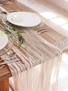 1PC 90 * 180cm Khăn trải bàn dùng một lần bằng vải kaki, Khăn trải bàn dùng một lần bằng vải polyester hiện đại cho bữa tiệc - Lạc đà - Xem 2