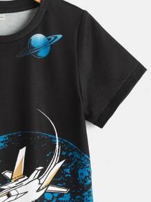 Toddler Boys Cartoon Graphic Tee - Black - View 4