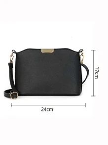 Bolso cruzado artificial, bolso de hombro con cremallera de moda para mujer, nuevo bolso cruzado informal de concha, bolso de hombro para mujer, bolso de moda, bolso de fiesta para mujer, bolso cruzado de color sólido, bolso de hombro con decoración de metal, bolso texturizado de PU para mujer