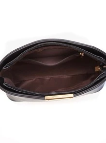 Bolso cruzado artificial, bolso de hombro con cremallera de moda para mujer, nuevo bolso cruzado informal de concha, bolso de hombro para mujer, bolso de moda, bolso de fiesta para mujer, bolso cruzado de color sólido, bolso de hombro con decoración de metal, bolso texturizado de PU para mujer
