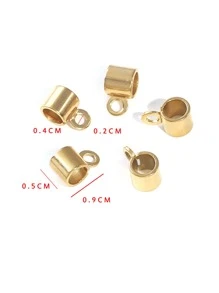 20pcs/Pack Stainless Steel 4mm Round Hole Pendant Connectors, Bracelet Beads DIY Jewelry Accessories Connectors - Yellow Gold - View 3