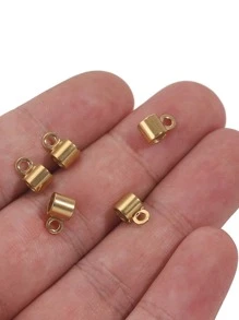 20pcs/Pack Stainless Steel 4mm Round Hole Pendant Connectors, Bracelet Beads DIY Jewelry Accessories Connectors - Yellow Gold - View 4