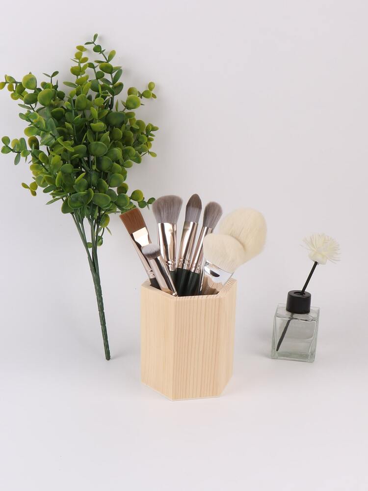 1 pieza Caja de almacenamiento de brochas de maquillaje, Regalos para mujeres, Regalos de Navidad, Ideas de regalo para mujeres, Decoración de habitación - Amarillo - Ver 1