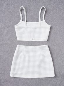 SHEIN EZwear Cami Top mit Buchstabe Flicken Detail & Rock