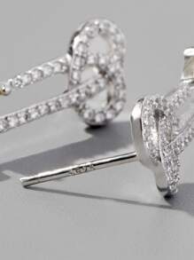 Cubic Zirconia Water-drop Silver Earrings - Silver - View 3