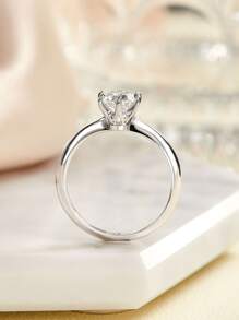 AIHUASI 1 chiếc nhẫn đính hôn kim cương Moissanite lấp lánh không màu cắt tròn 925 tinh xảo do phòng thí nghiệm tạo ra 6,5*6,5mm 1,0Ct dành cho nữ Nhẫn cưới Trang sức cao cấp Quà tặng ngày lễ tình nhân kèm Chứng chỉ GRA - Bạc - Xem 6