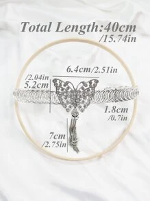 1pc Butterfly Design Curtain Tieback - Silver - View 8