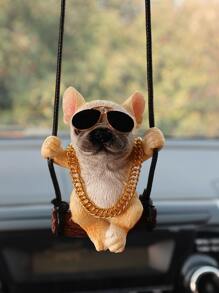 1pc Dog Decor Swing Design Car Hanging Ornament - Multicolor - View 3