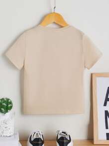 SHEIN Toddler Boys Astronaut Print Tee - Apricot - View 2