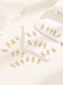 1入組水鑽裝飾字母DIY吊墜 - 金黃色 - 查看 4