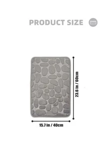 1 Tấm Thảm Nhà Tắm Họa Tiết Đá, Thảm Vệ Sinh Polyamide Chống Trơn Trượt Hiện Đại Cho Phòng Tắm - Xám - Xem 2