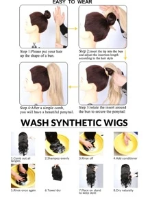 Extensión del pelo largo rizado coleta sintético - Color Piano - Ver 7