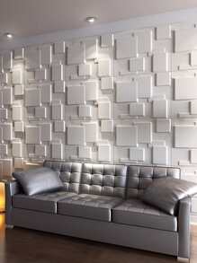 1pc Geometric Textured 3D Wall Paper, 30x30cm 3D Wall Panel Sticker For Home Decor, Renovation Stickers Peel Wall Panels, Wall Paper, Wallpapers, Spring Decoration Items Refresh Your Home, Rama Decoration Stickers - White - View 1