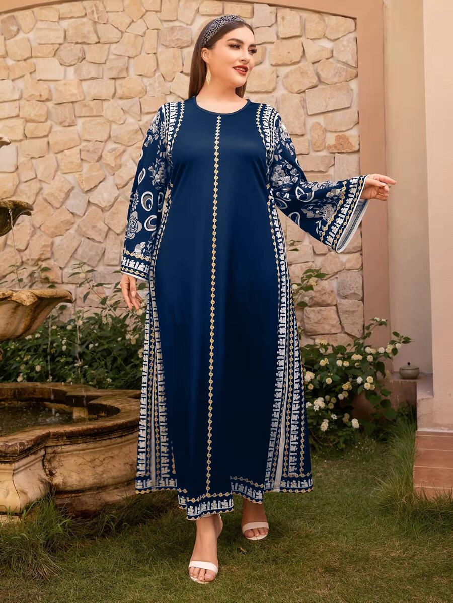 Modelyn 大碼印花直筒連衣裙 - 彩色 - 查看 1