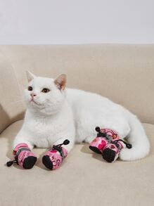 2對卡通圖案寵物鞋子