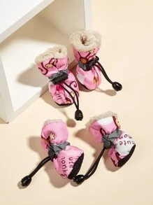 2對卡通圖案寵物鞋子